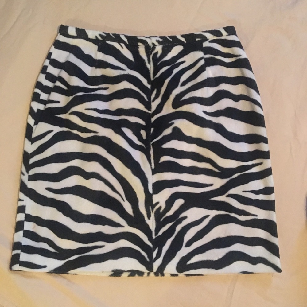 Fuzzy Zebra Print Skirt